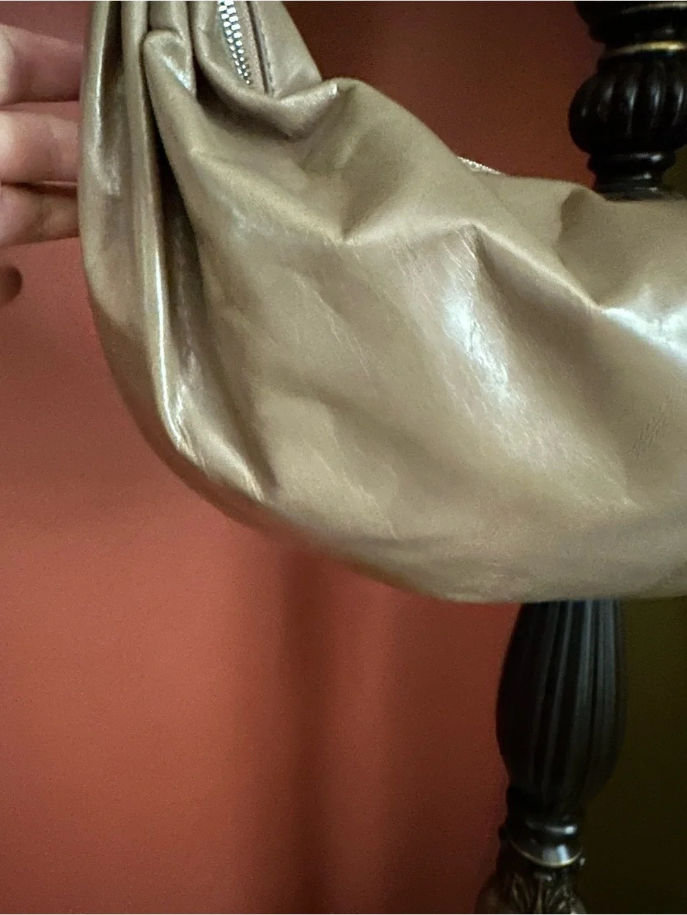 Banana Republic Taupe Hobo Leather Shoulder Bag